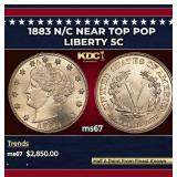 1883 n/c Liberty Nickel Near Top Pop 5c ms67 SEGS