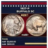 1927-p Buffalo Nickel 5c ms66+ SEGS