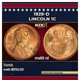 1929-d Lincoln Cent 1c ms65 rd SEGS