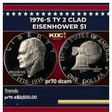 1976-s Ty 2 Clad Proof Eisenhower Dollar $1 pr70 d