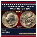 1776-1976-p Washington Quarter Near Top Pop 25c ms