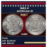 1883-p Morgan Dollar $1 ms66+ SEGS