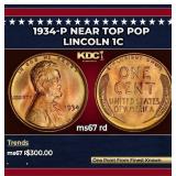 1934-p Lincoln Cent Near Top Pop 1c ms67 rd SEGS