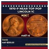1970-p Lincoln Cent Near Top Pop 1c ms67 rd SEGS