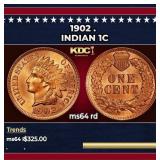 1902 Indian Cent . 1c Grades ms64 rd