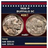 1926-p Buffalo Nickel 5c Grades ms65+