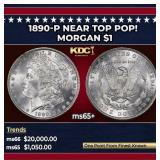 1890-p Morgan Dollar Near Top Pop! $1 ms65+ SEGS