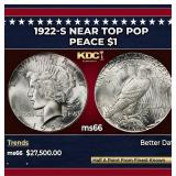 1922-s Peace Dollar Near Top Pop $1 ms66 SEGS