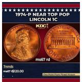 1974-p Lincoln Cent Near Top Pop 1c ms67 rd SEGS