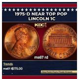 1975-d Lincoln Cent Near Top Pop 1c ms67 rd SEGS