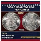 1890-s Morgan Dollar Near Top Pop! $1 ms66 SEGS