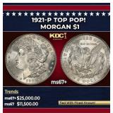 1921-p Morgan Dollar TOP POP! $1 ms67+ SEGS