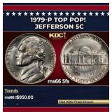 1979-p Jefferson Nickel TOP POP! 5c ms66 5fs SEGS