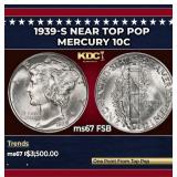 1939-s Mercury Dime Near Top Pop 10c ms67 FSB SEGS