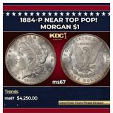 1884-p Morgan Dollar Near Top Pop! $1 ms67 SEGS