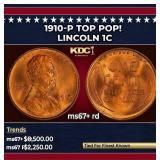 1910-p Lincoln Cent TOP POP! 1c ms67+ rd SEGS