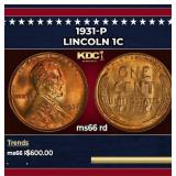 1931-p Lincoln Cent 1c Grades ms66 rd