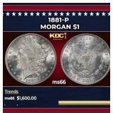 1881-p Morgan Dollar $1 ms66 SEGS