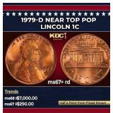 1979-d Lincoln Cent Near Top Pop 1c ms67+ rd SEGS