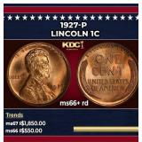 1927-p Lincoln Cent 1c ms66+ rd SEGS