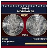 1889-s Morgan Dollar $1 Grades ms64