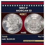 1893-p Morgan Dollar $1 ms65 SEGS