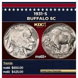 1931-s Buffalo Nickel 5c Grades ms65+