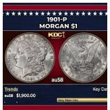 1901-p Morgan Dollar $1 au58 SEGS