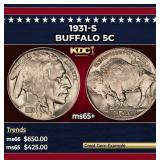 1931-s Buffalo Nickel 5c Grades ms65+