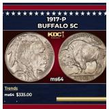 1917-p Buffalo Nickel 5c Grades ms64