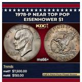 1978-p Eisenhower Dollar Near Top Pop $1 ms66+ SEG