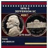1976-s Proof Jefferson Nickel 5c pr70 dcam SEGS