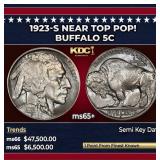 1923-s Buffalo Nickel Near Top Pop! 5c ms65+ SEGS