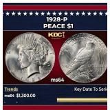 1928-p Peace Dollar $1 ms64 SEGS