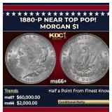 1880-p Morgan Dollar Near Top Pop! $1 ms66+ SEGS