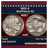 1923-s Buffalo Nickel 5c ms65 SEGS