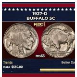 1927-d Buffalo Nickel 5c Grades ms63