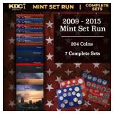 2009-2015 Mint Set Run 204 Coins 7 Complete Sets