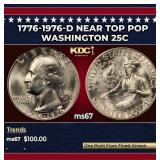 1776-1976-d Washington Quarter Near Top Pop 25c ms