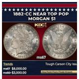 1882-cc Morgan Dollar Near Top Pop $1 ms67 SEGS