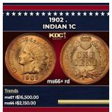1902 Indian Cent . 1c ms66+ rd SEGS