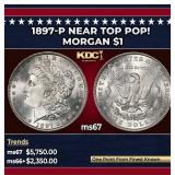 1897-p Morgan Dollar Near Top Pop! $1 ms67 SEGS