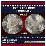 1881-s Morgan Dollar TOP POP! $1 ms69 SEGS