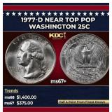 1977-d Washington Quarter Near Top Pop 25c ms67+ S