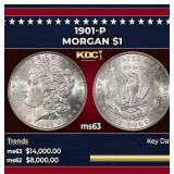 1901-p Morgan Dollar $1 ms63 USCG