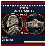 1971-s Proof Jefferson Nickel 5c pr69 dcam SEGS