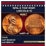 1974-s Lincoln Cent TOP POP! 1c ms67+ rd SEGS