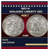 1917-p Walking Liberty Half Dollar 50c Grades ms64