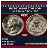1972-d Washington Quarter Near Top Pop 25c ms67+ S