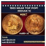 1903 Indian Cent Near Top Pop! 1c ms66+ rd SEGS